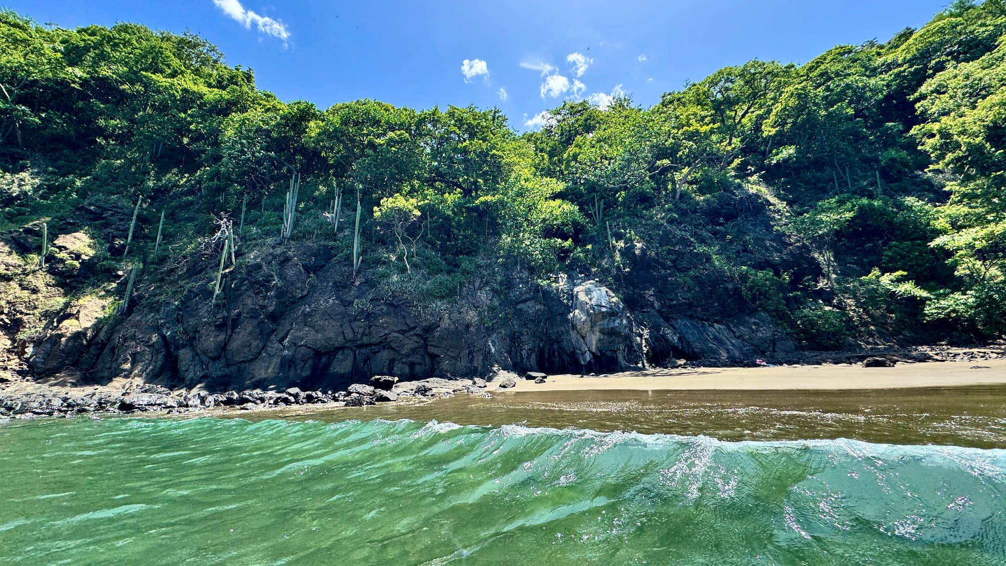 Coco Beach - The northern corner of the beach, featuring a small waterfall (rainy season only)
